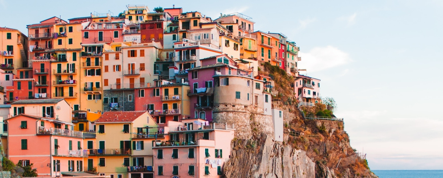 Colourful Italian village on a cliff